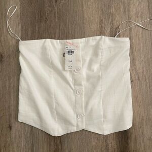 Abercrombie & Fitch Button-Up Corset tube Top